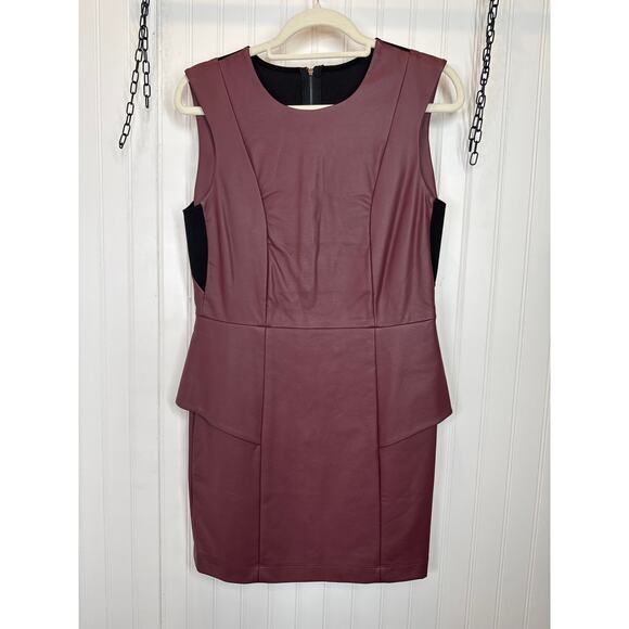 NWT BCBGeneration Saffron Faux Leather Cutout Sleeveless Casual Dress Size 10 - Picture 2 of 8